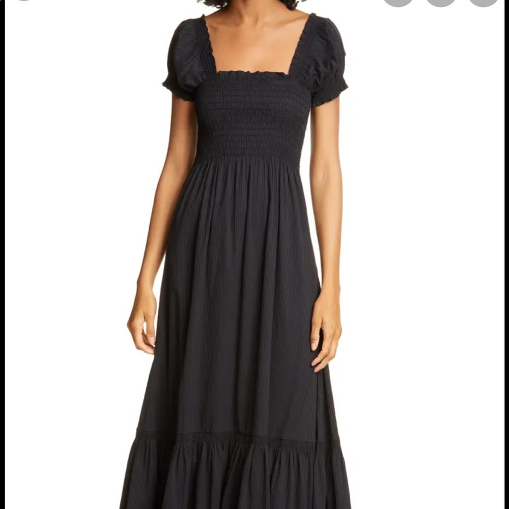 ISO La Ligne Ariel Pinstripe Puff Sleeve Dress